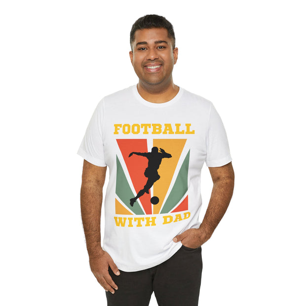 Retro vinvage football with dad graphic Tshirt, loose or slim fit T shirt, quality ink machine washableTee, , taped durable shoulder seams,