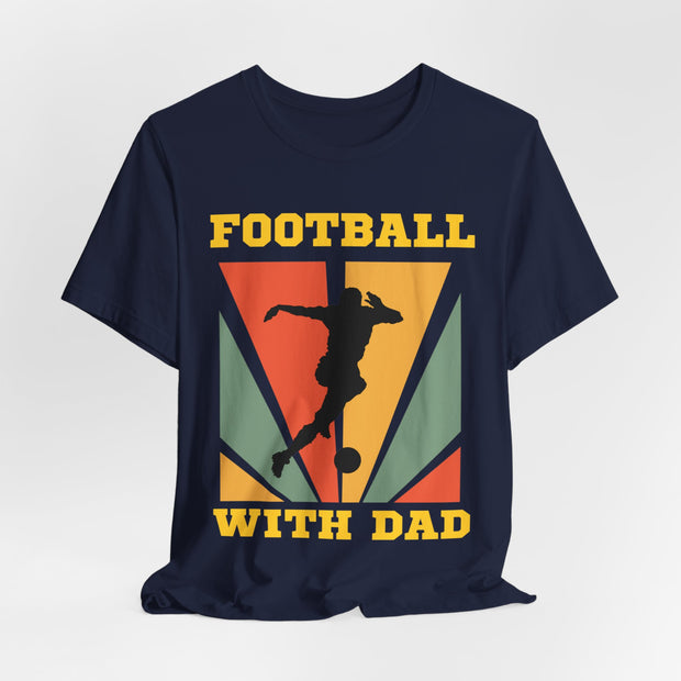 Retro vinvage football with dad graphic Tshirt, loose or slim fit T shirt, quality ink machine washableTee, , taped durable shoulder seams,