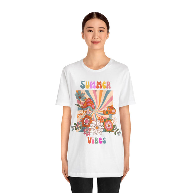 Floral retro summer vibes t shirt
