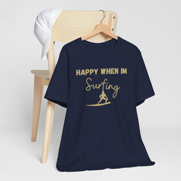 Surfing Graphic unisex Crewneck Tshirt, Gift for Surfer, Surf Van Life Tee, Surfer clothing, Surfer Dry Shirt, Hang Loose Surfer Shirt