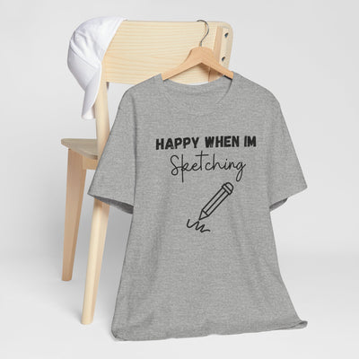 Sketching Unisex Crewneck t shirt, Pencil sketching graphic Tshirt, Gift for Artist , Gift for Sketcher, Charcoal sketcher gift,Watercolour