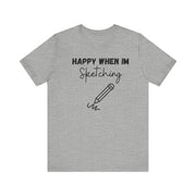 Sketching Unisex Crewneck t shirt, Pencil sketching graphic Tshirt, Gift for Artist , Gift for Sketcher, Charcoal sketcher gift,Watercolour