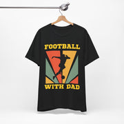 Retro vinvage football with dad graphic Tshirt, loose or slim fit T shirt, quality ink machine washableTee, , taped durable shoulder seams,