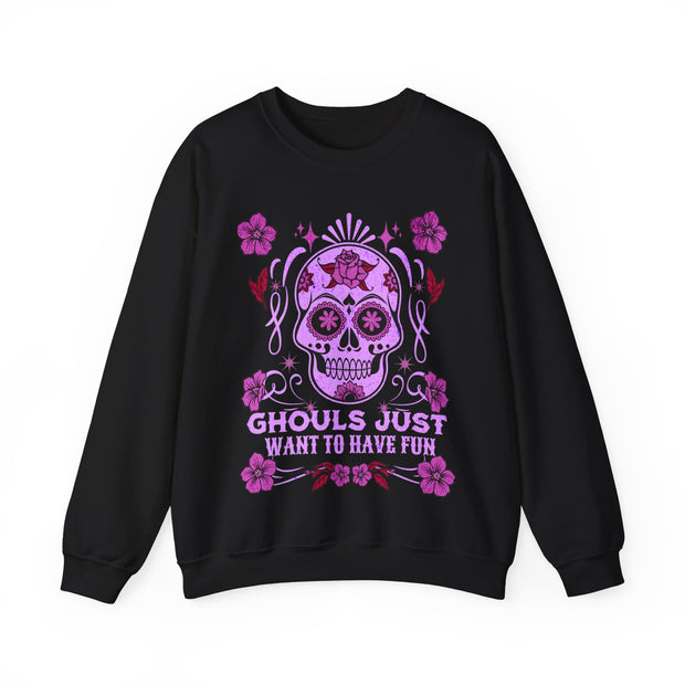 Copy of Skull sweatshirt halloween and beyond, cute ladies Halloween sweatshirt Crewneck Sweatshirt