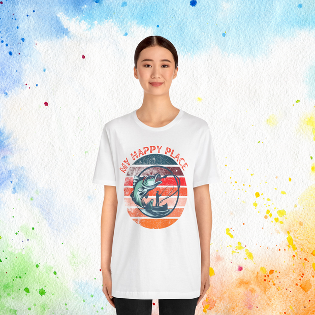 Happy Fishing Unisex Jersey Short Sleeve TShirt,Fishing clothing gift