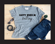Knitting tshirt, Unisex grey crafting tshirt, gifts for her , knitting gift, knitting ninja, summer holiday crafts