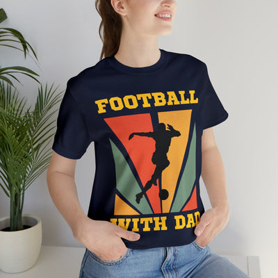 Retro vinvage football with dad graphic Tshirt, loose or slim fit T shirt, quality ink machine washableTee, , taped durable shoulder seams,