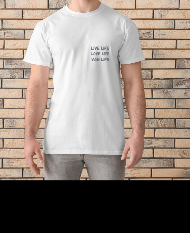 Van life Tshirt, pocket and back print T Shirt, boyfriend gift, off grid tee, van , gift for delivers drivers, courier gift, live in van tee