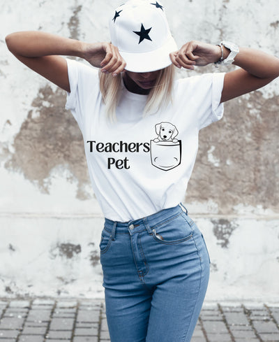 Teachers Pet Puppy T shirt, teacher loves dogs tshirt, cute puppy teacher shirt, Teaching assistant gift from teacher, End of year teacher t