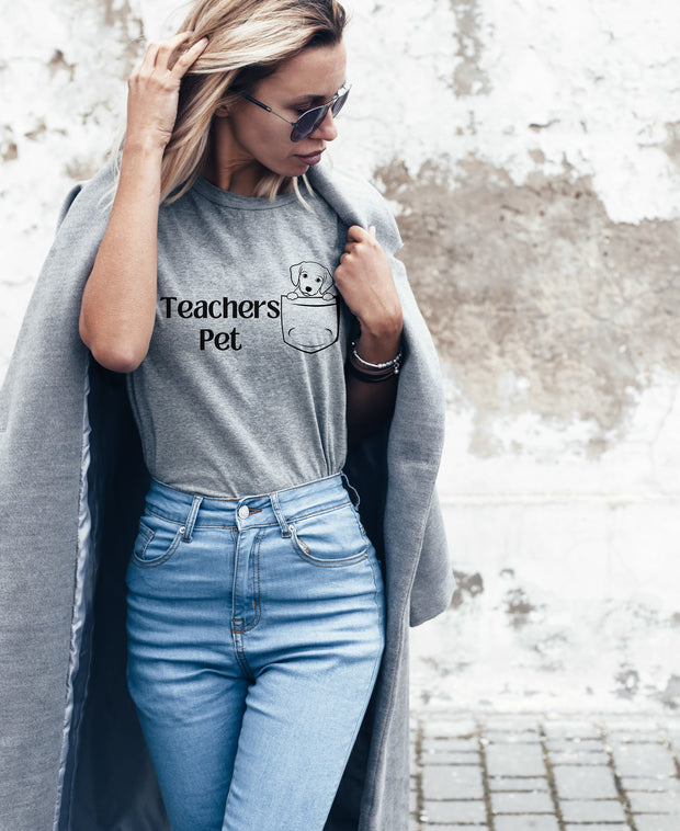 Teachers Pet Puppy T shirt, teacher loves dogs tshirt, cute puppy teacher shirt, Teaching assistant gift from teacher, End of year teacher t