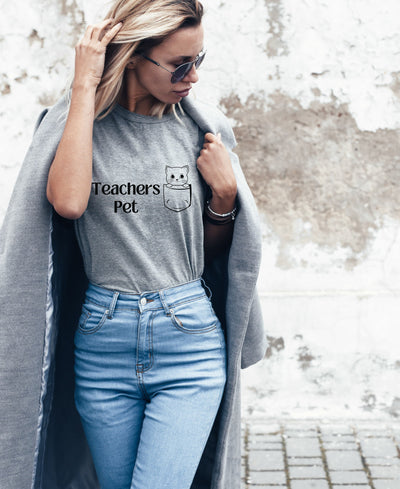 Teachers Pet Cat t shirt, cat lover gift ,Teachers thank you gift, back to school, new teacher gift, teaching assistant,