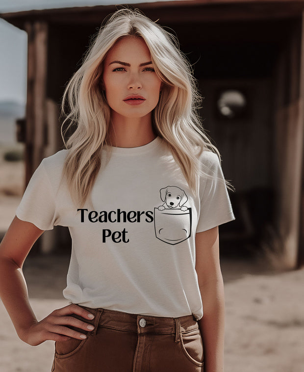 Teachers Pet Puppy T shirt, teacher loves dogs tshirt, cute puppy teacher shirt, Teaching assistant gift from teacher, End of year teacher t
