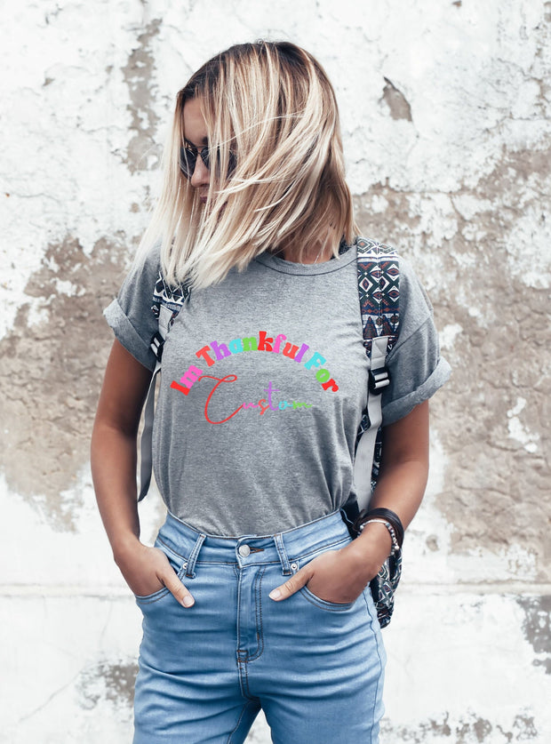 Custom thankful t shirt, Thanksgiving t shirt, Gratitude-themed clothing, gift for mum, gift for her ,gift for sister, gift for auntie,