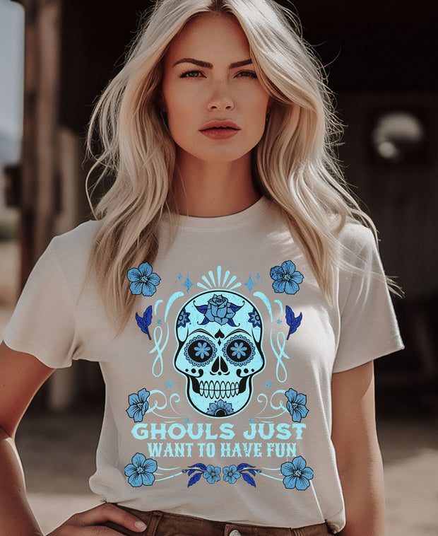 Buy Cute Skull Ladies T-Shirts for Halloween | Gift Solutions
