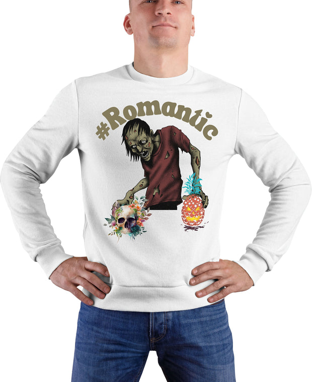 Zombie Crewneck Sweatshirt, date night, first date, honeymoon sweatshirt, cute zombie, Pineapple lantern,zombie Halloween, zombie valentines