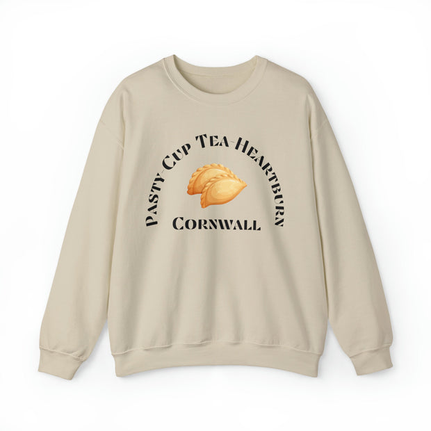 Pasty cup tea heartburn unisex Crewneck Sweatshirt, funny Cornish sweatshirt, Cornish pasty gift, sweatshirt from Cornwall, Cornish gifts