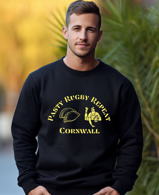 Pasty Rugby repeat unisex Crewneck Sweatshirt, Cornish pasty sweatshirt, Cornish rugby sweatshirt,Cornish gifts,gifts for Rugby fans