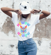 Cat vibrant prime colour t shirt, cat lover t-shirt, cat sitter gift, cat teamed Christmas or birthday gift for cat mum , gift for teenager