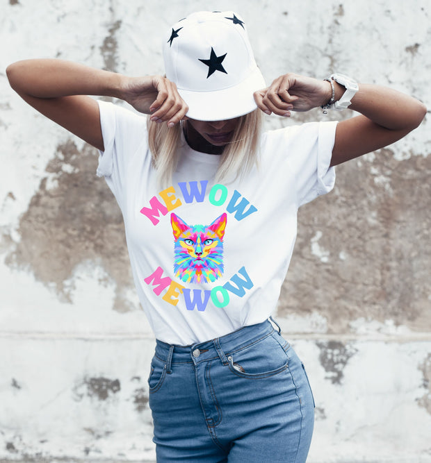 Cat vibrant prime colour t shirt, cat lover t-shirt, cat sitter gift, cat teamed Christmas or birthday gift for cat mum , gift for teenager