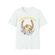 Cornish Bride and groom Crewneck t shirt, lucky horseshoe Cornish Brind and groom matching t Shirts