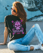 Skull tshirt, Ghouls Just Wanna Have Fun, Spooky Skull T-Shirt for Halloween party & Beyond, cute fun skull t shirt, Goth t shirt