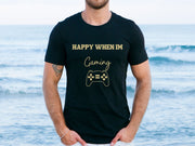 Gamer Graphic Crewneck T Shirt, Gift for Gamer tee, Happy Gaming T Shirt, Techie Gift, Cyberpunk tee, Gearhead present, Geek Tee