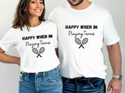 Tennis Racket graphic Crewneck T shirt, Gift for Tennis Player or fan, Tennis gear tee, Gift for active couples, Tennis fashion