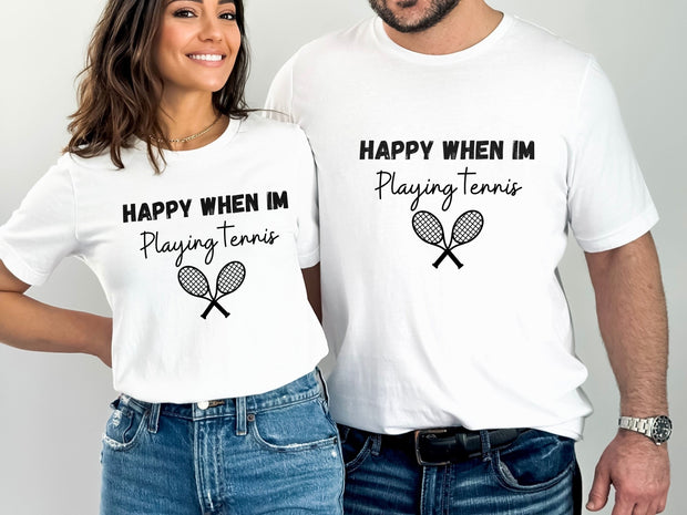 Tennis Racket graphic Crewneck T shirt, Gift for Tennis Player or fan, Tennis gear tee, Gift for active couples, Tennis fashion