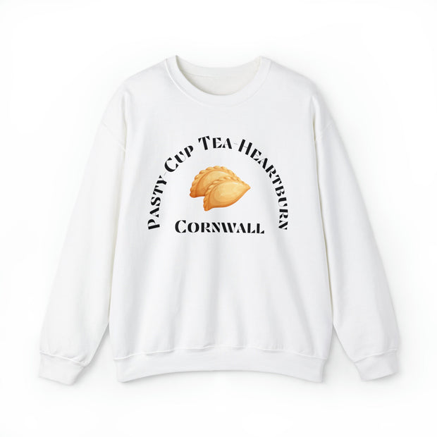 Pasty cup tea heartburn unisex Crewneck Sweatshirt, funny Cornish sweatshirt, Cornish pasty gift, sweatshirt from Cornwall, Cornish gifts