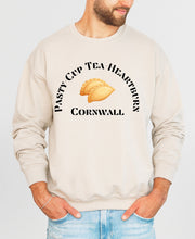 Pasty cup tea heartburn unisex Crewneck Sweatshirt, funny Cornish sweatshirt, Cornish pasty gift, sweatshirt from Cornwall, Cornish gifts