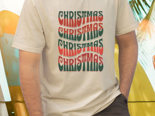 Buy Christmas Trendy Repeating Text Unisex T-Shirt - Gift Solutions