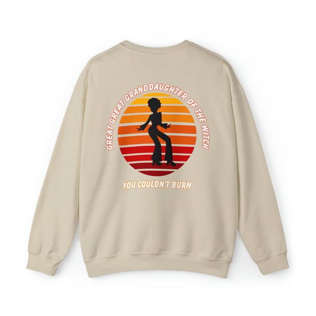 Retro Sunset Dancer Silhouette Women's Sweatshirt gift for Sister, Great Great Granddaughter of the Witch you Could Burn Funny Halloween