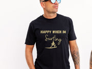 Surfing Graphic unisex Crewneck Tshirt, Gift for Surfer, Surf Van Life Tee, Surfer clothing, Surfer Dry Shirt, Hang Loose Surfer Shirt