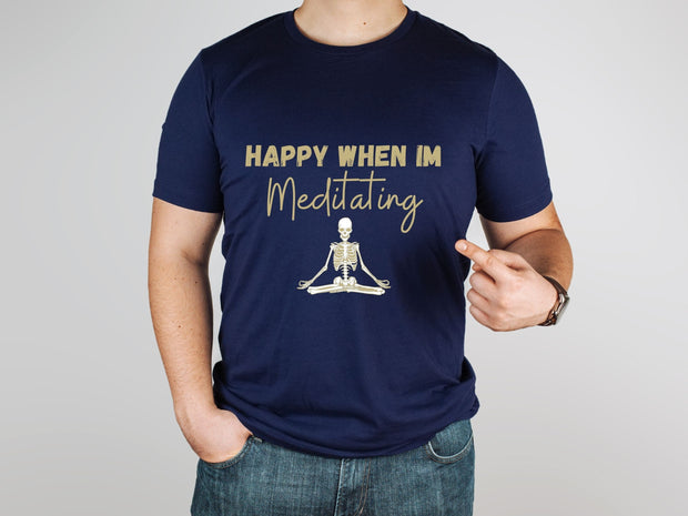 Meditation Skeleton Crewneck Unisex TShirt, Mindfulness T Shirt, Self-care meditation gift ,Gift for her, Funny Spiritual Meditation gift
