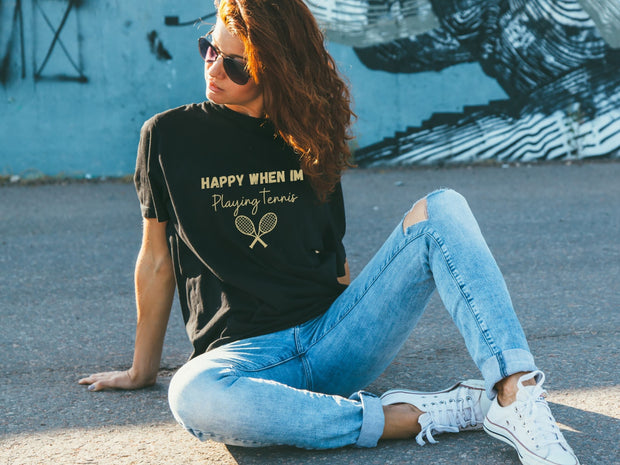 Tennis Racket graphic Crewneck T shirt, Gift for Tennis Player or fan, Tennis gear tee, Gift for active couples, Tennis fashion