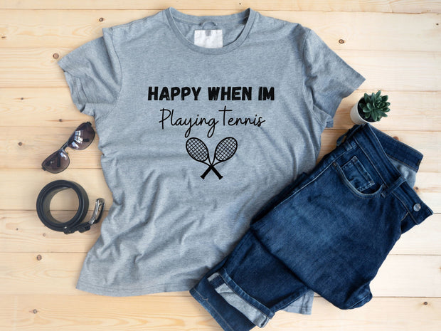 Tennis Racket graphic Crewneck T shirt, Gift for Tennis Player or fan, Tennis gear tee, Gift for active couples, Tennis fashion