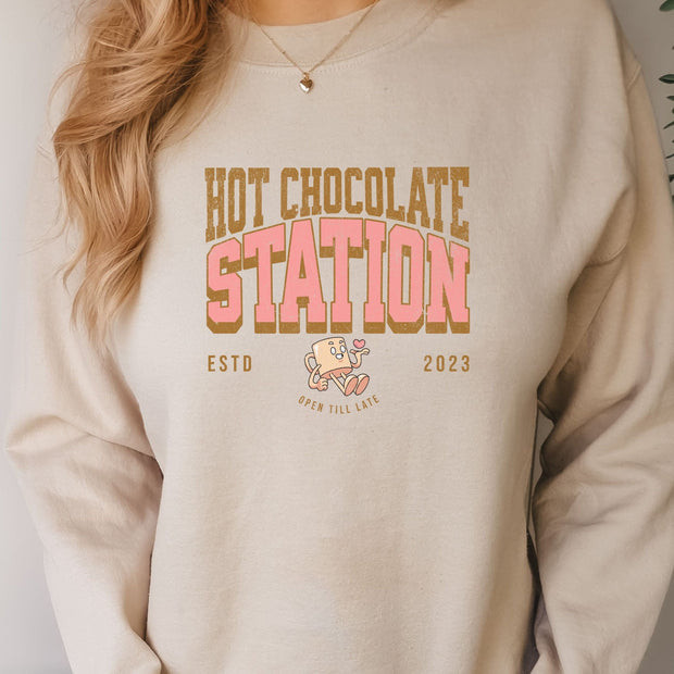Buy Cute Hot Chocolate Station Unisex Sweatshirt Gift for Best Friend