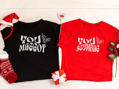 You Scumbag You Maggot Matching Couples Christmas T shirt gift for Boyfriend, Christmas Jumper work day T shirt, Mr and Mrs Christmas tee