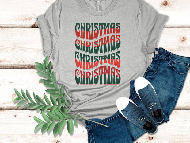 Buy Christmas Trendy Repeating Text Unisex T-Shirt - Gift Solutions