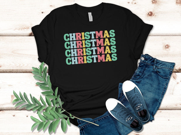 Pastel Christmas T shirt, Women's Trendy Christmas tshirt, unisex Pastel Christmas tshirt