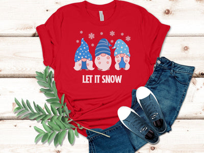 Gonk Let It Snow Christmas tshirt, Cute Gonk t shirt Gift for Her, Let It Snow Cute Christmas Saying, Christmas Slogan t shir