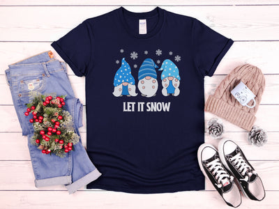 Gonk Let It Snow Christmas tshirt, Cute Gonk t shirt Gift for Her, Let It Snow Cute Christmas Saying, Christmas Slogan t shirt