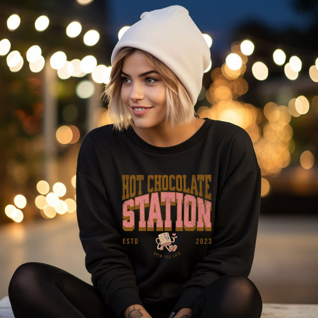 Buy Cute Hot Chocolate Station Unisex Sweatshirt Gift for Best Friend