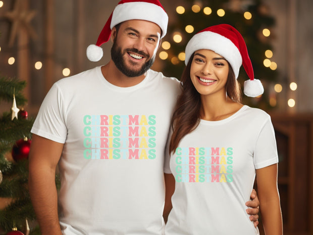 Pastel Christmas T shirt, Women's Trendy Christmas tshirt, unisex Pastel Christmas tshirt