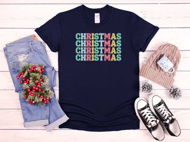 Pastel Christmas T shirt, Women's Trendy Christmas tshirt, unisex Pastel Christmas tshirt