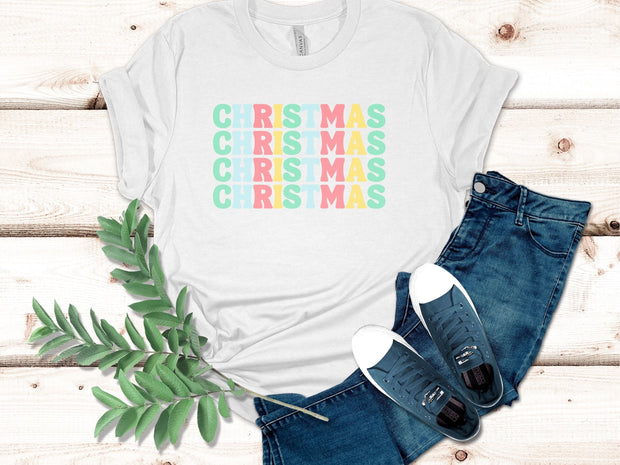 Pastel Christmas T shirt, Women's Trendy Christmas tshirt, unisex Pastel Christmas tshirt