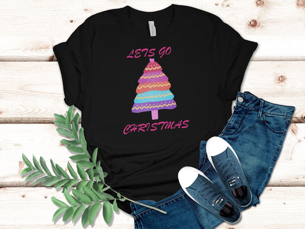 Buy Cute Pastel Tree Lets Go Christmas Women's Tshirt