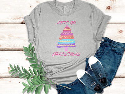 Buy Cute Pastel Tree Lets Go Christmas Women's Tshirt