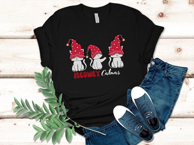 Buy Christmas Cute Cats T-Shirt | Meowey Catmas Women's Tee
