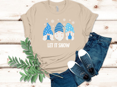 Gonk Let It Snow Christmas tshirt, Cute Gonk t shirt Gift for Her, Let It Snow Cute Christmas Saying, Christmas Slogan t shir